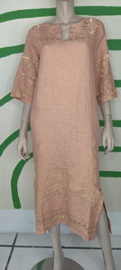 Peach/Gold Embroidery Dress