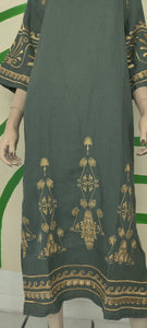 Green/Gold Embroidery Dress