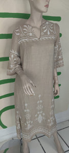 Natural/White Embroidery Dress