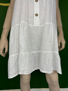 White Short Linen Dress