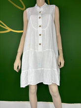 Load image into Gallery viewer, White Short Linen Dress
