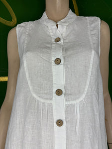 White Short Linen Dress