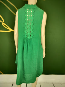 Green Embroidery Shirt Dress