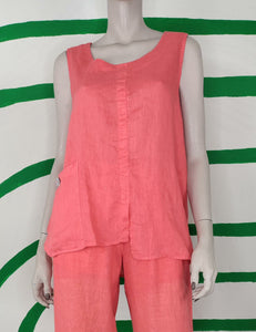 Coral Sleeveless Blouse